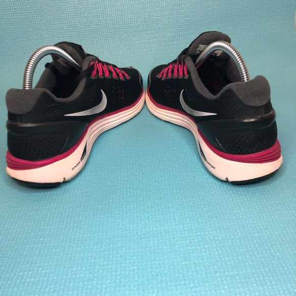 NIKE Lunarglide 4 Women’s Size 9 Color Black and Pink Athletic Shoes 524978-006 - Picture 4 of 8
